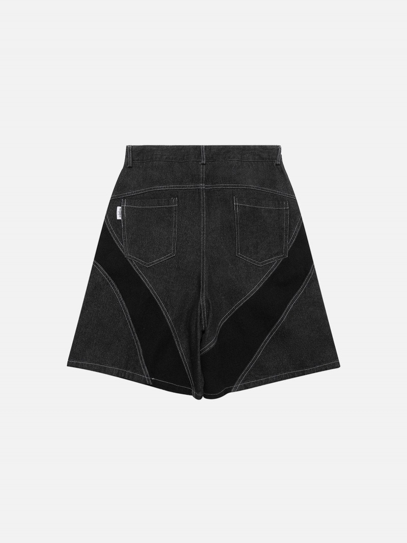 Noir  Short Aelfric Eden Patchwork Denim - YOC-0998048